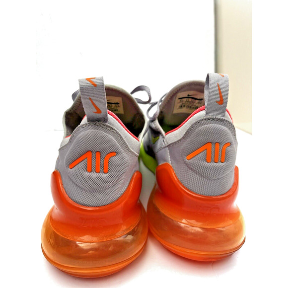 Nike Air Max 270 Grey Volt Orange Mens SZ 10.5 Neon Lime Swish main image 11